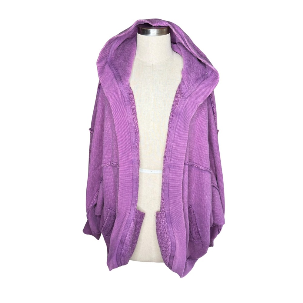 FREE PEOPLE We The Free Purple Oversized Batwing Textured Cardigan Women's Small